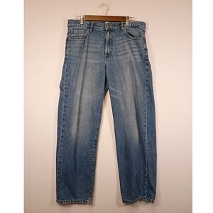 Normcore Forever 21 Premium Mens 30 (33-34) Blue Straight Leg Relaxed Fit Jeans